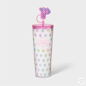 Roller Rabbit Multicolor Heart Tumbler with Monkey Straw